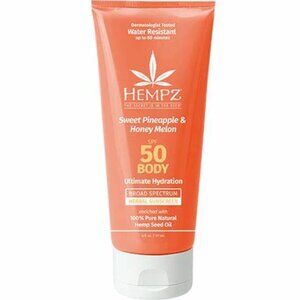 NEW Hempz Sweet Pineapple & Honey Melon Herbal Body Sunscreen - SPF 50 - 6oz
